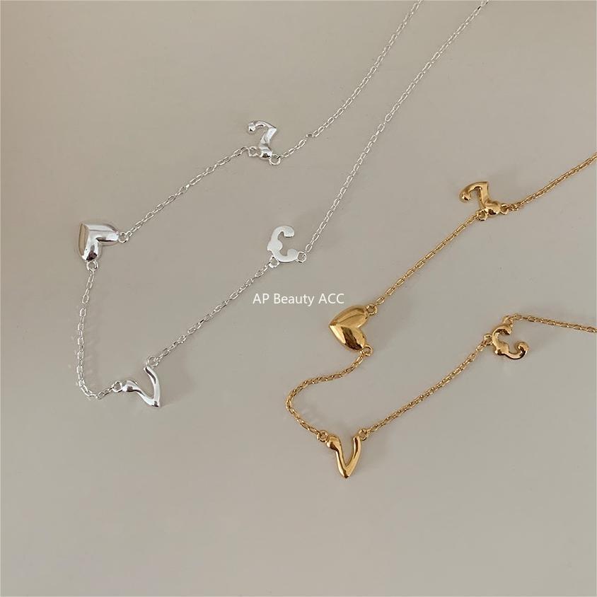 F관 - 925 실버 하트 러브 목걸이 [B1210] 25.09-1