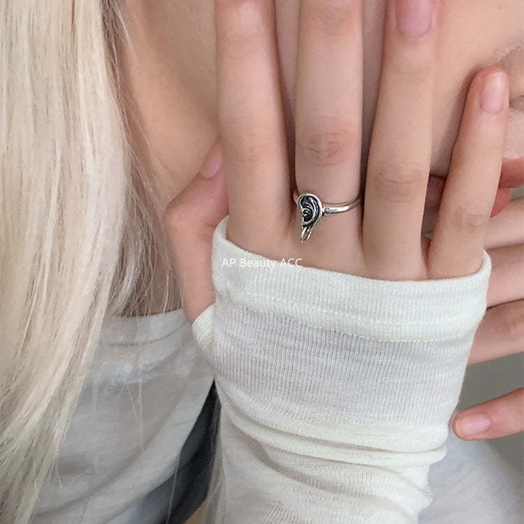 A관 - 925 실버 빈티지 귀 모양 오픈형 반지 [JZ-0657] 25.10-5