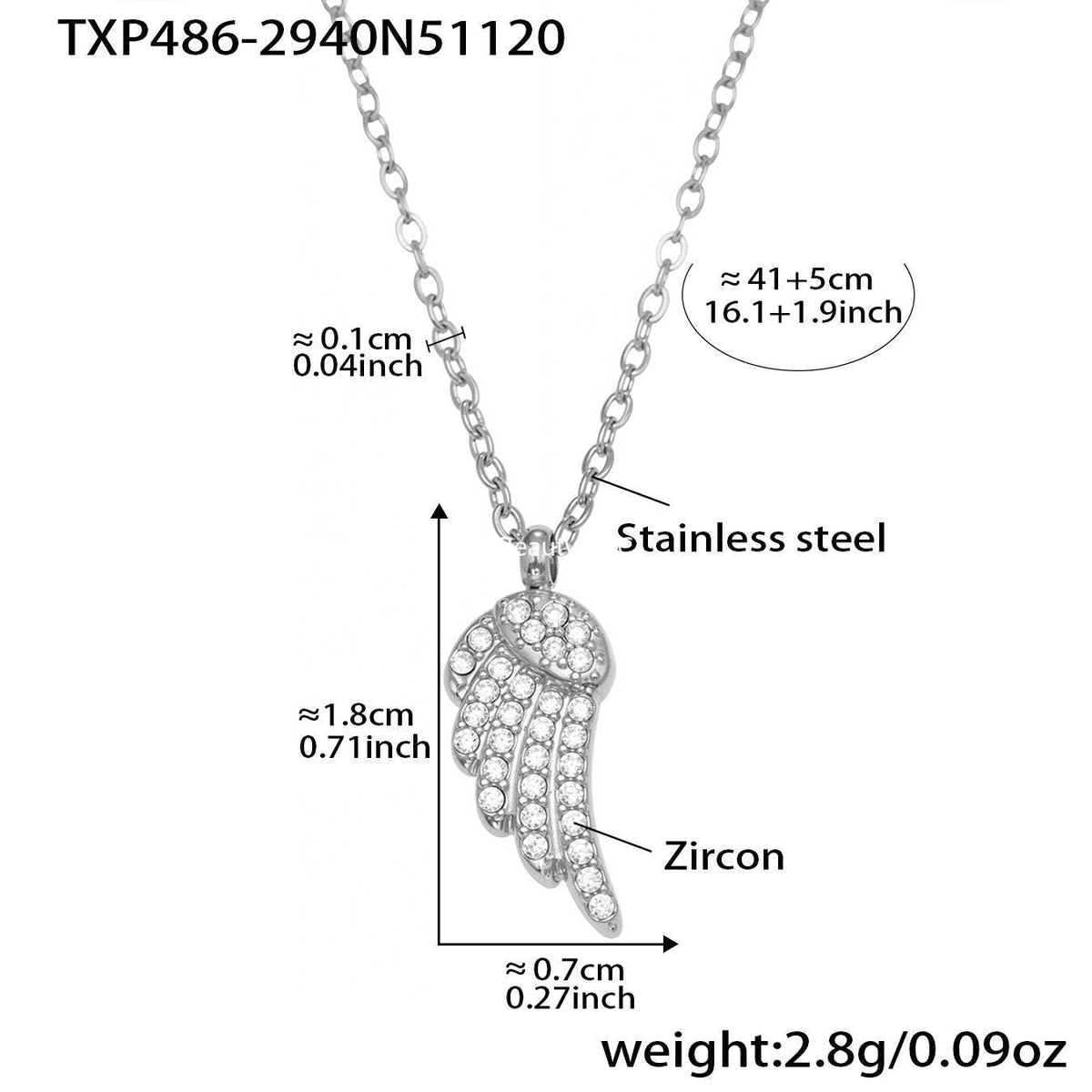 D관 - 스테인리스 스틸 날개 큐빅 18K 도금 팔찌 목걸이 귀걸이 반지 [TXP486] 25.11-4