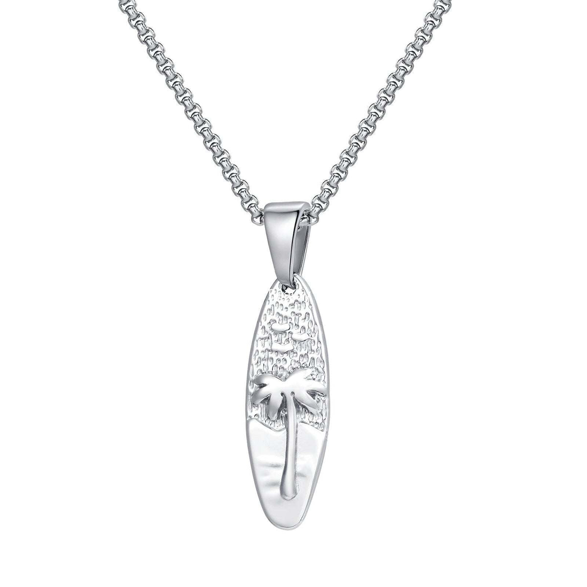 G관 - 스테인리스 타원형 야자수 펜던트 목걸이 [PN-2159] 25.10-5