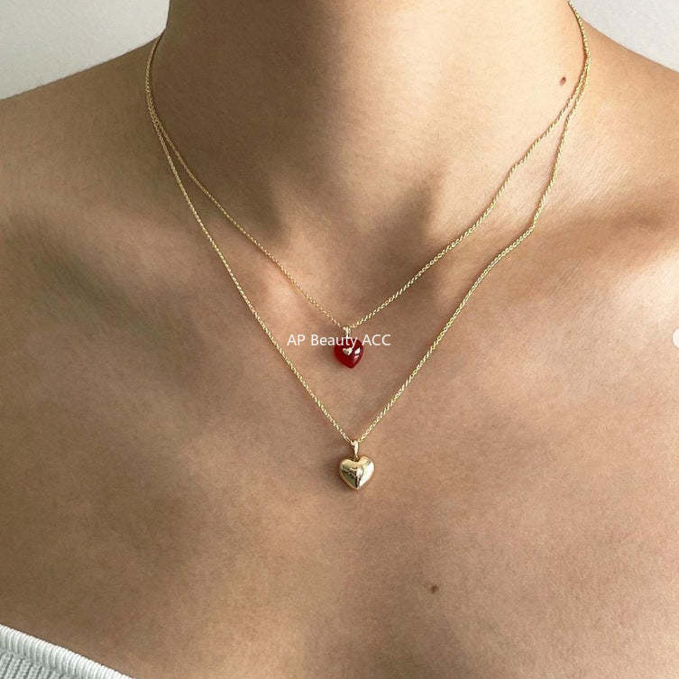 F관 - 925 실버 하트 펜던트 목걸이 [B1100] 25.09-4