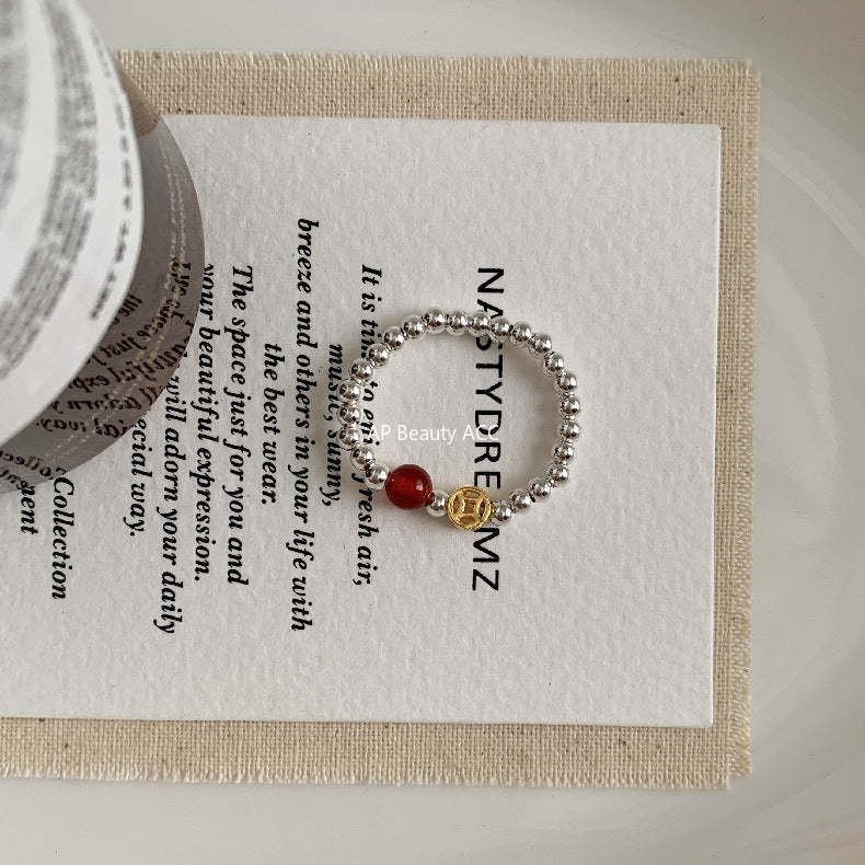 A관 - 아게이트 칼세도니 담수진주 비즈 925실버 반지 [RA] 25.11-4