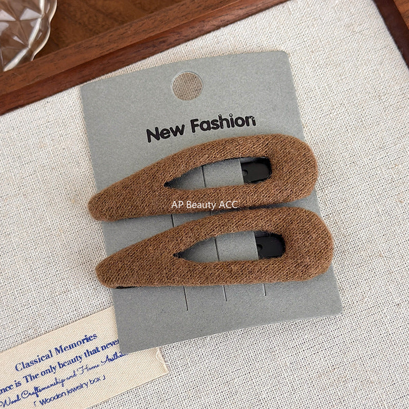 E관 - 모직 물방울 모양 사이드 헤어핀 [27647] 25.11-1