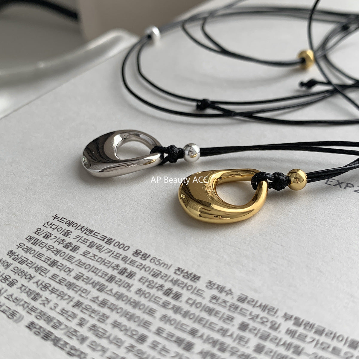 A관 - 925 실버 왁스끈 자물쇠 모양 펜던트 목걸이 [X638] 25.10-2