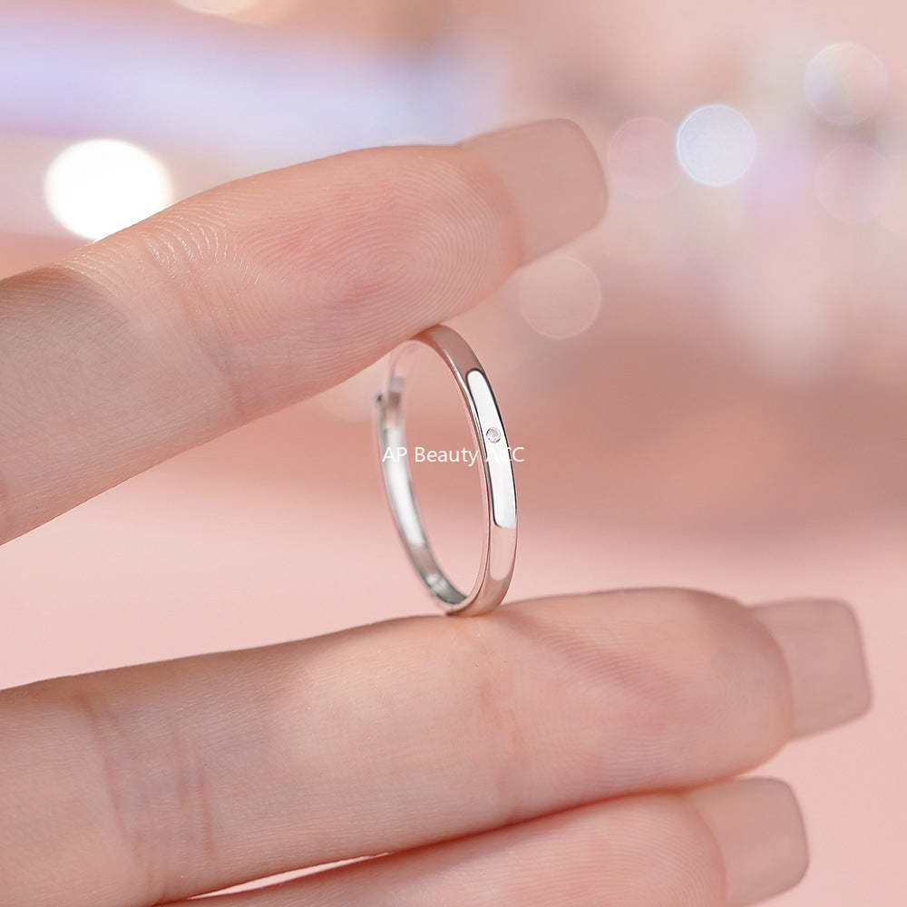 B관 - 999 실버 미니멀 큐빅 커플 반지 [YC4861R_1] 25.12-2