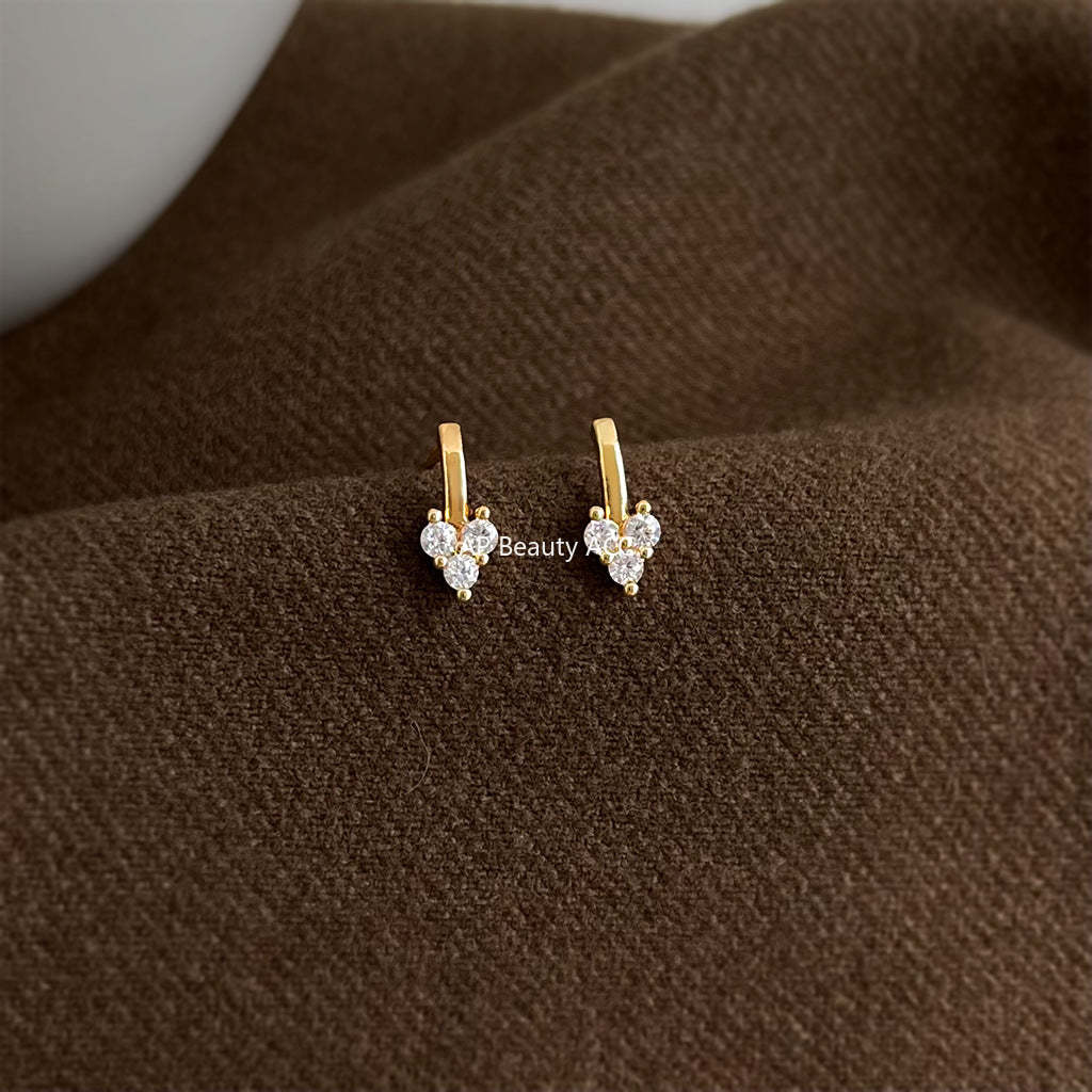 C관 - 미니 하트 큐빅 925 은침 귀걸이 [7183] 25.12-2