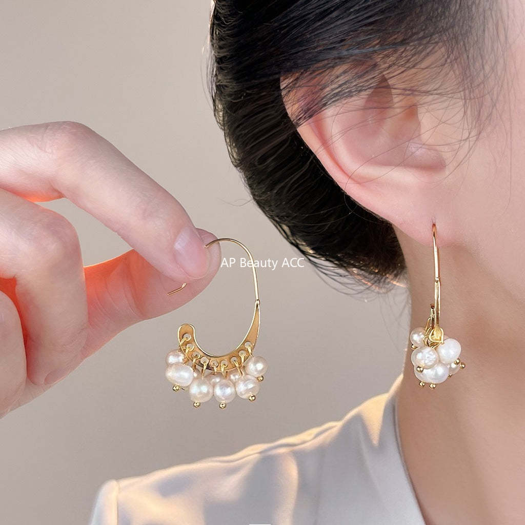 C관 - 천연 담수 진주 핸드메이드 후크 귀걸이 [7097] 25.11-3