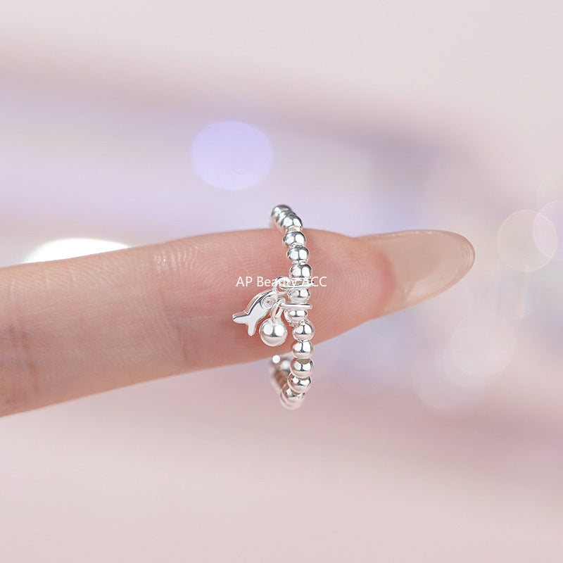 B관 - 999 실버 물고기 라운드 비즈 반지 [YC4572R_1] 25.11-2