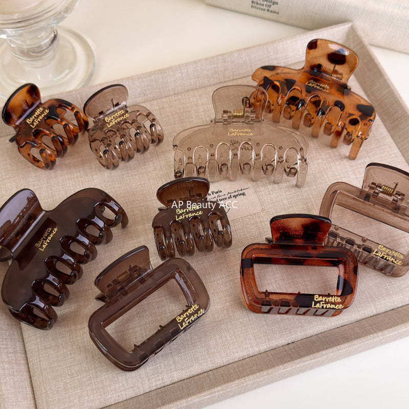 E관 - 골드 레터링 투명 사각형 집게핀 [27491] 25.09-4