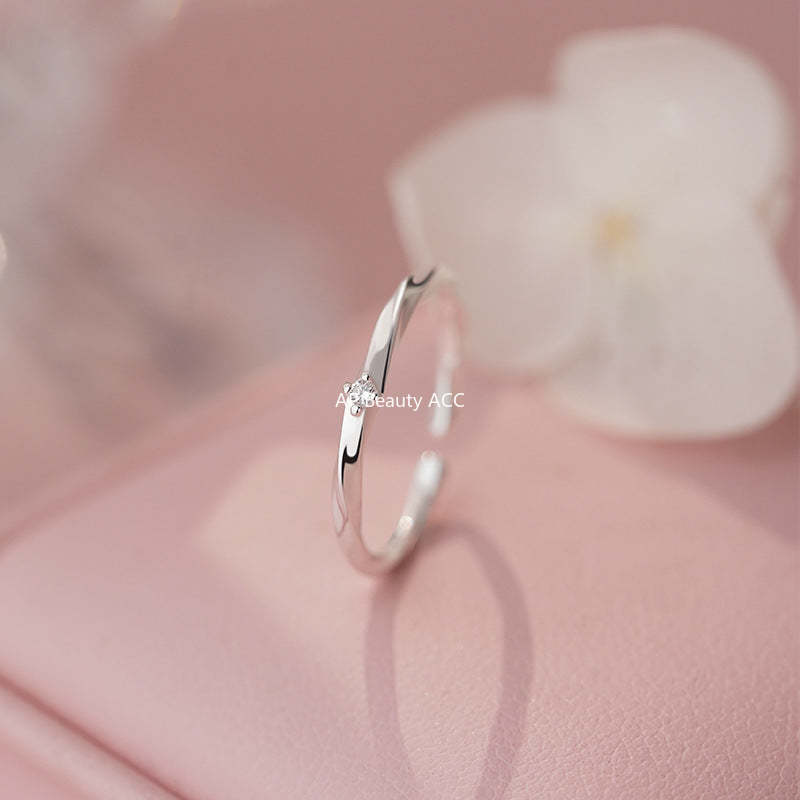 B관 - 999 실버 큐빅 뫼비우스 꼬임 반지 [YC3054R_1] 25.09-4