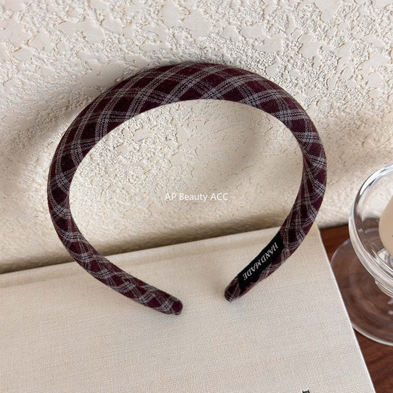 E관 - 체크 패브릭 슬림 머리띠 [27501] 25.09-4