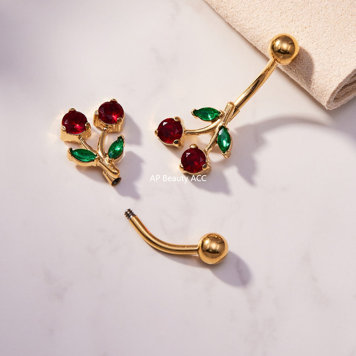 D관 - 스테인리스 큐빅 나비 하트 체리 물방울 18K 도금 피어싱 귀걸이 [H001] 25.11-2