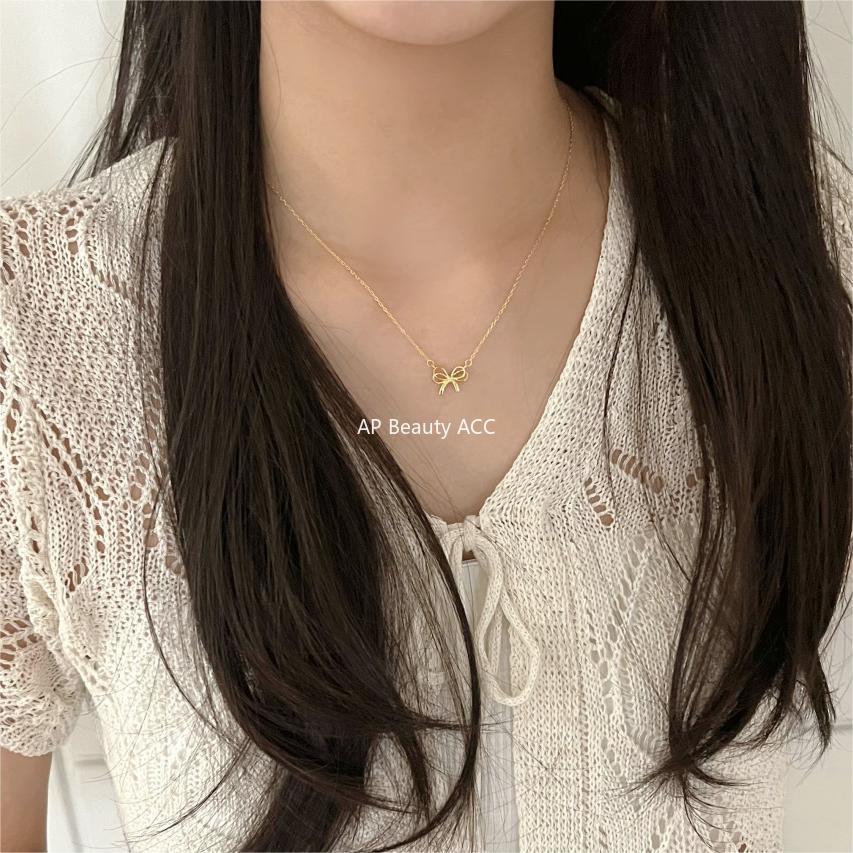 F관 - 925 실버 리본 펜던트 목걸이 [B1211] 25.10-1