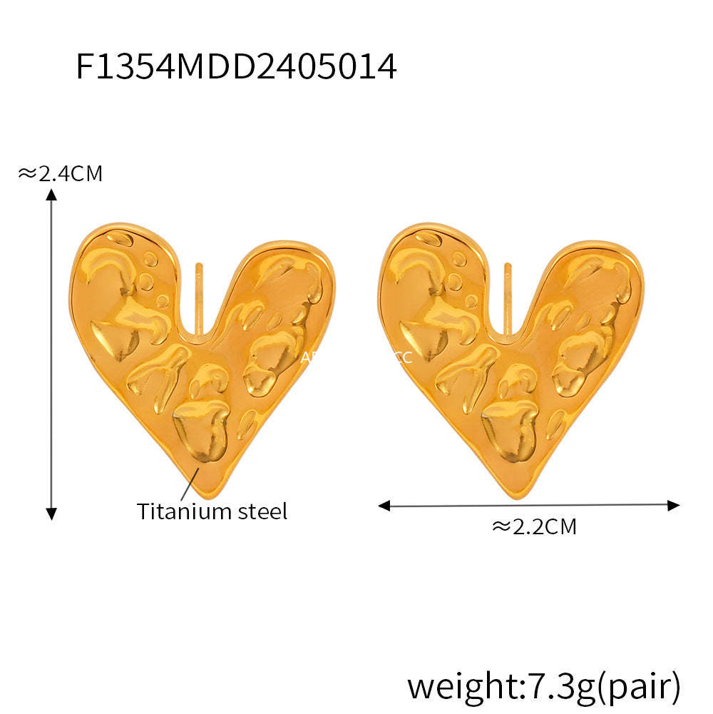 D관 - 티타늄 스틸 비정형 흑마노 텍스처 디자인 알러지 방지 귀걸이 [F1352-4] 24.05-4