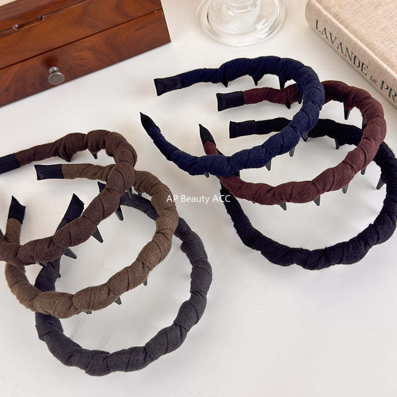 E관 - 소프트 벨벳 패브릭 꼬임 디자인 머리띠 [27499] 25.09-4