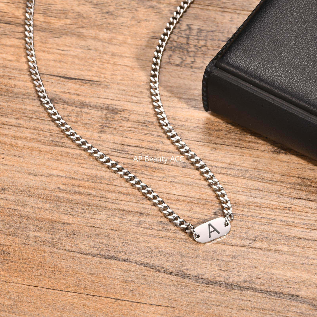 G관 - 무광 체인 오벌 펜던트 알파벳 스테인리스 목걸이 [NC-1898S] 25.11-3