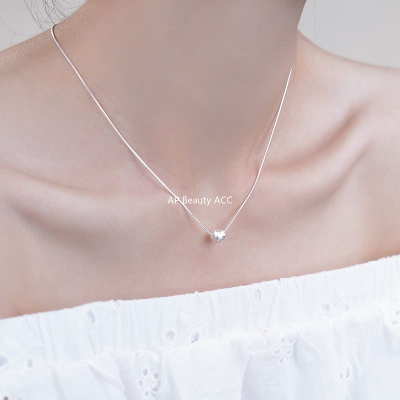 B관 - 925 실버 곡선형 크로스 펜던트 목걸이 [YC3897N] 25.10-2