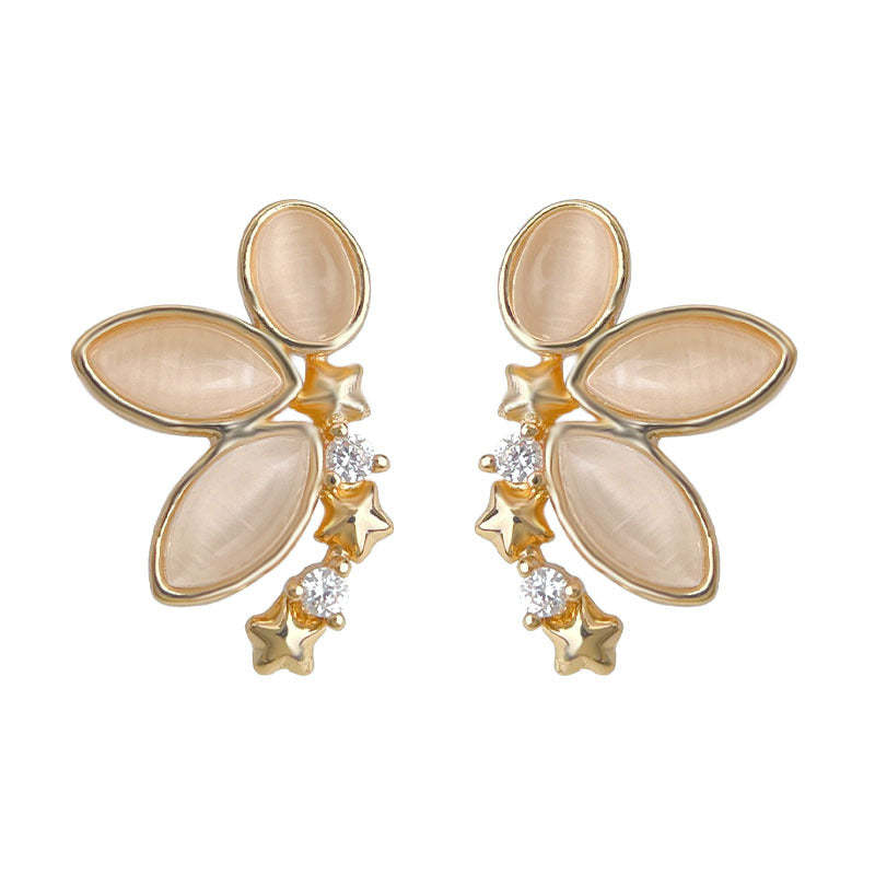 C관 - 925 은침 묘안석 큐빅 나비 디자인 귀걸이 [6959] 25.10-4