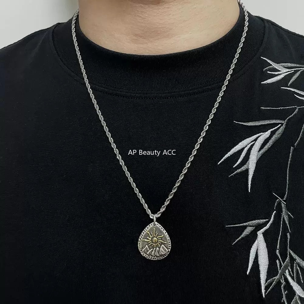 G관 - 해와 달 디자인 펜던트 목걸이 [X1194] 25.10-1