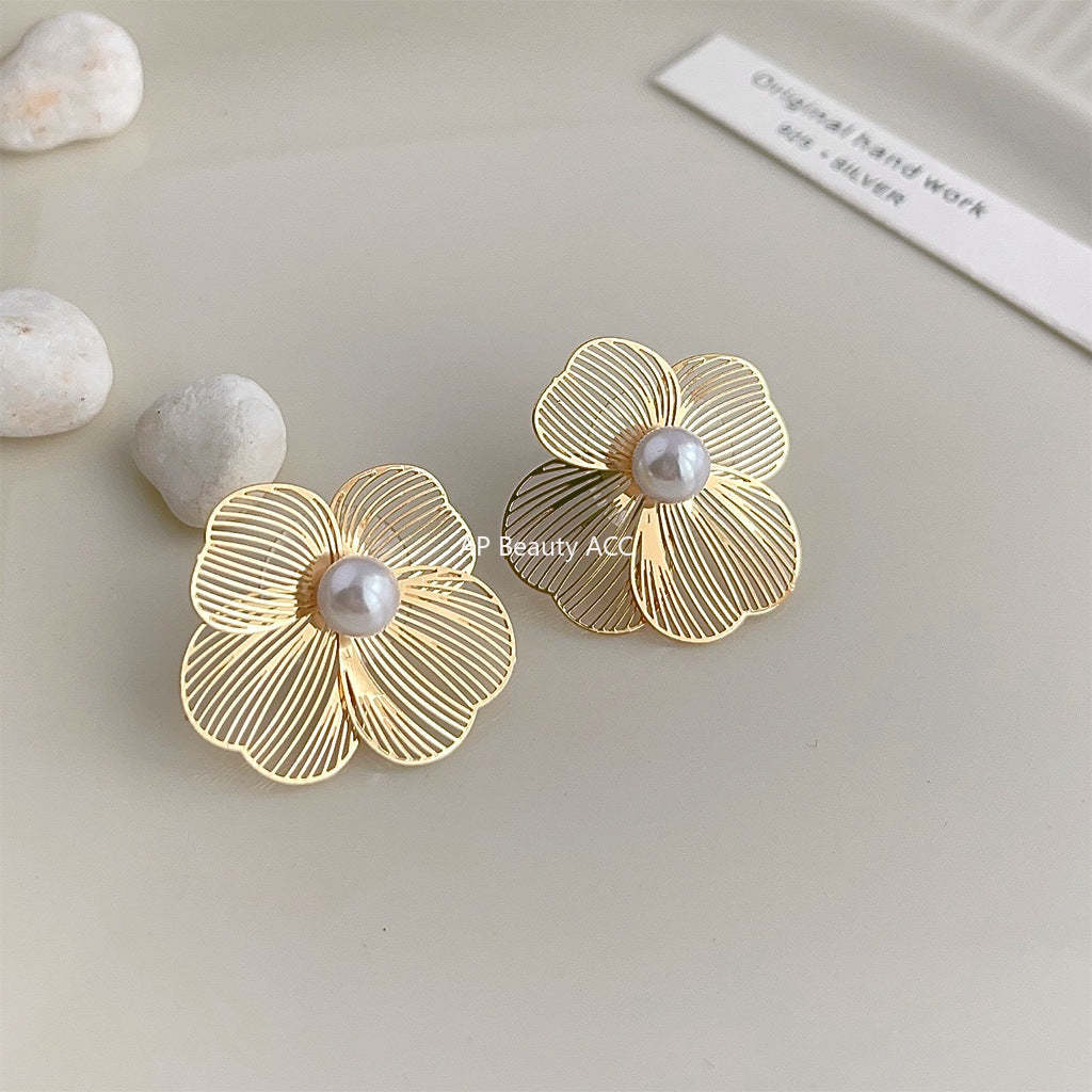 C관 - 개성 있는 리본 백금 도금 은침 귀걸이 [3960-3961] 24.05-2