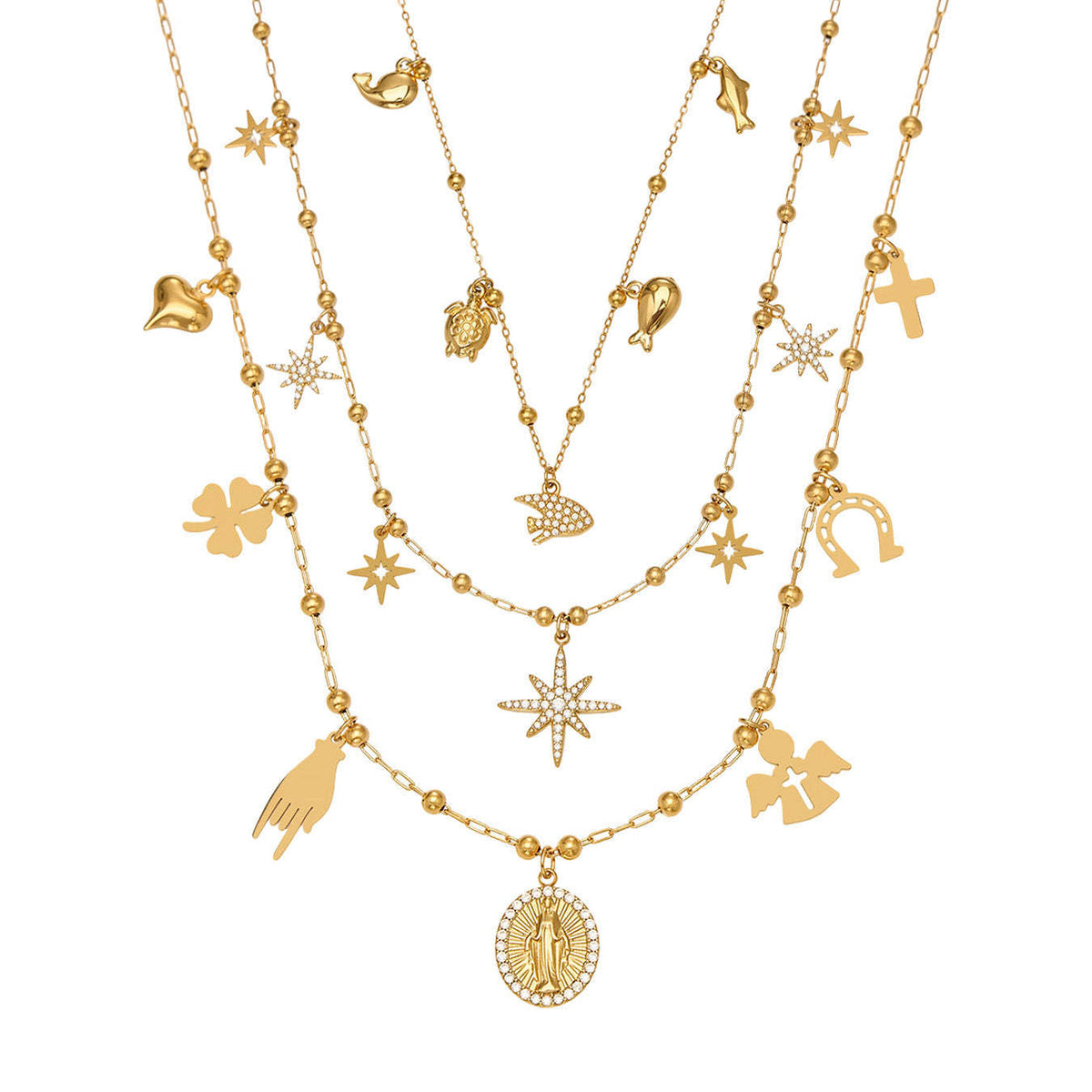 D관 - 스테인리스 스틸 진주 큐빅 펜던트 18K 도금 목걸이 [P732] 25.11-4