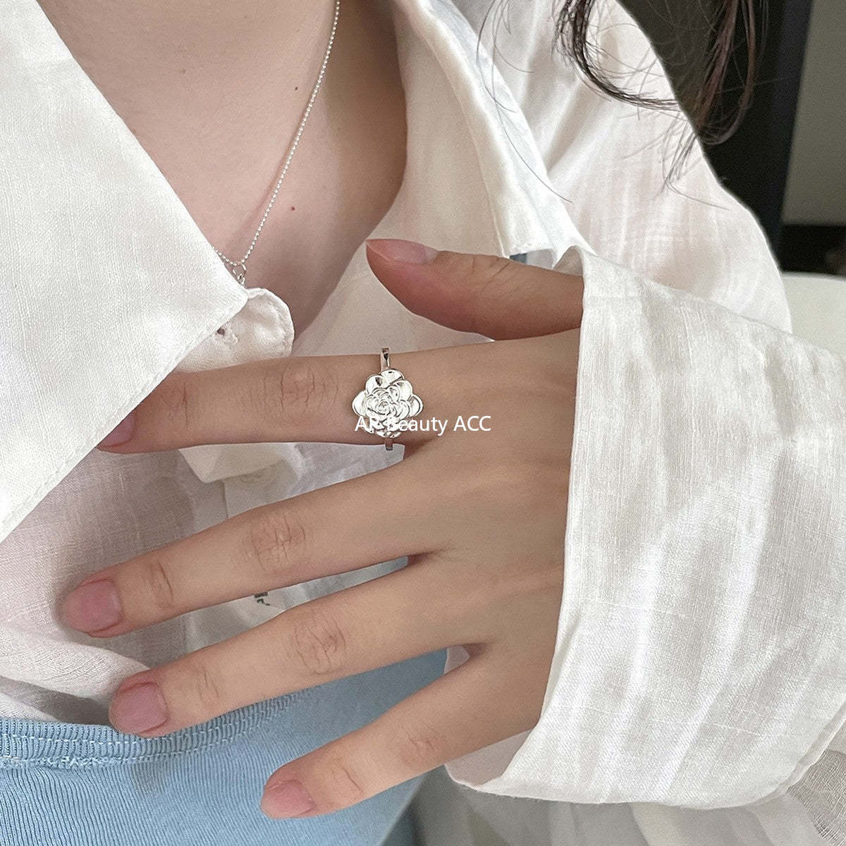 A관 - 925 실버 빅 플라워 모양 오픈형 반지 [JZ-0711] 25.09-4