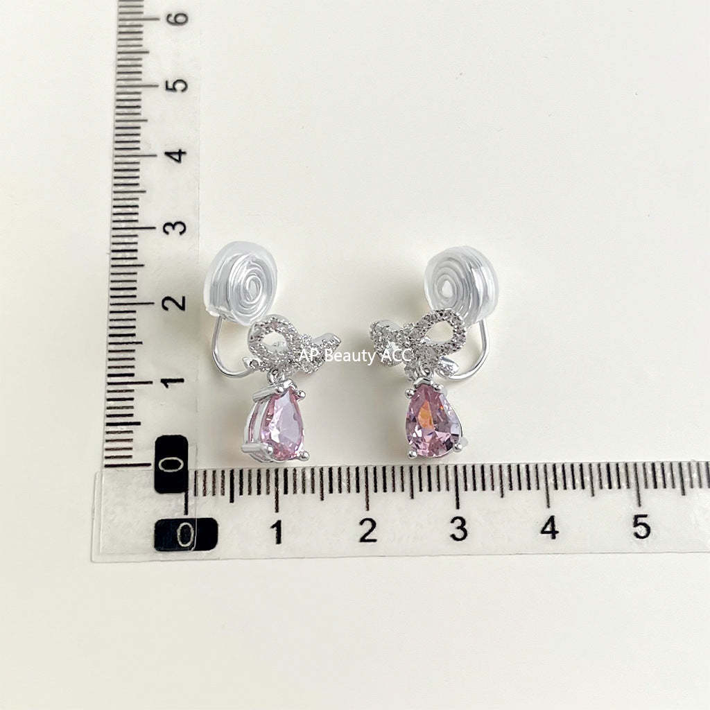 C관 - 큐빅 레진 진주 무피어싱 나선형 이어커프 귀걸이 [EJ0203F] 25.02-3