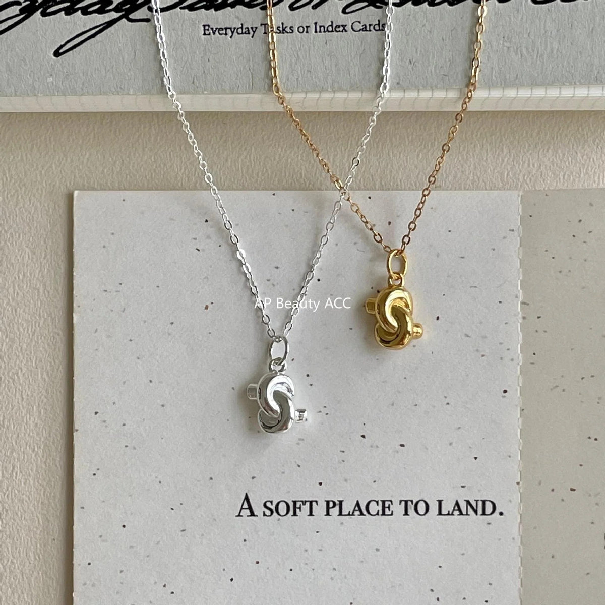 F관 - 925 실버 하트 매듭 펜던트 목걸이 [B1380] 25.11-1