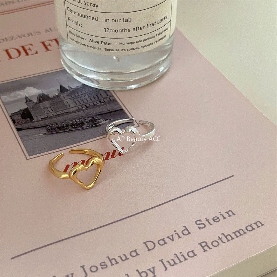 F관 - 925 실버 하트 라인 오픈형 반지 [J1934] 25.10-2