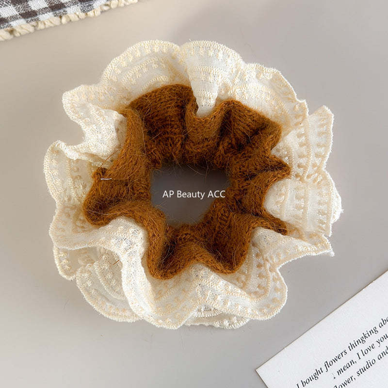 E관 - 니트 레이스 더블 레이어 곱창 헤어밴드 [27716] 25.11-4