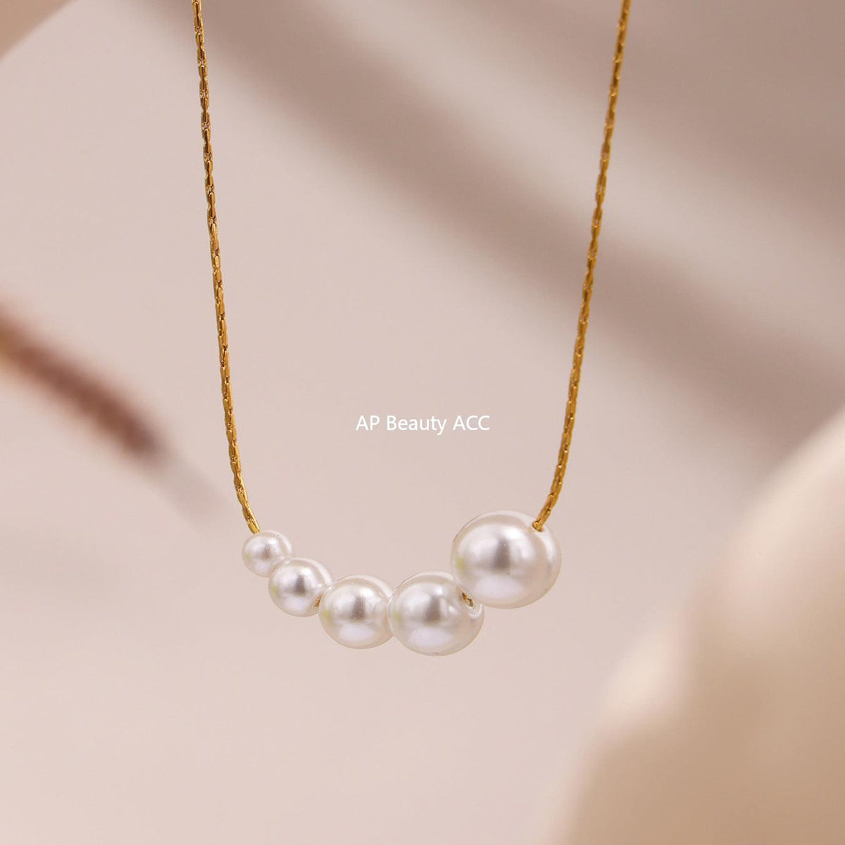 D관 - 자개 진주 디자인 스테인리스 스틸 목걸이 [P287] 25.04-2