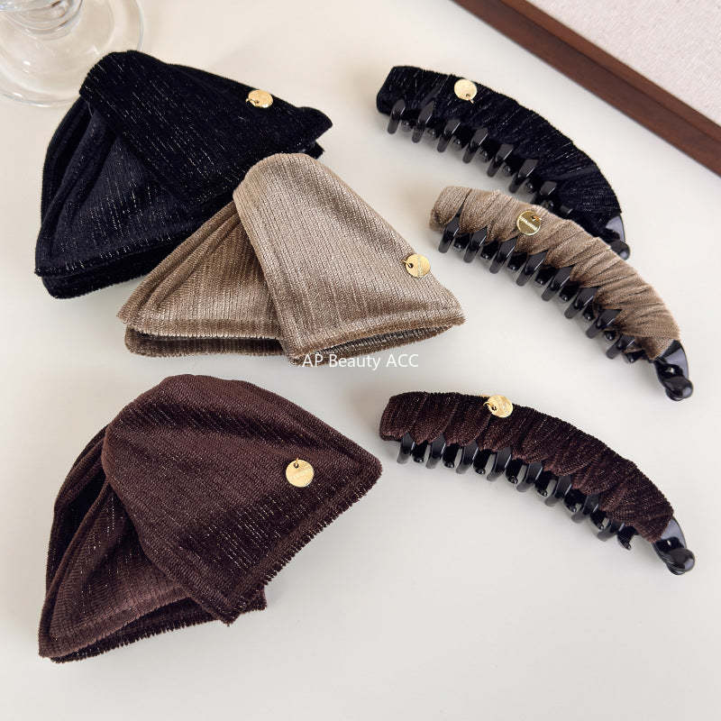 E관 - 가을겨울 벨벳 패브릭 삼각형 집게핀 [27720] 25.11-4