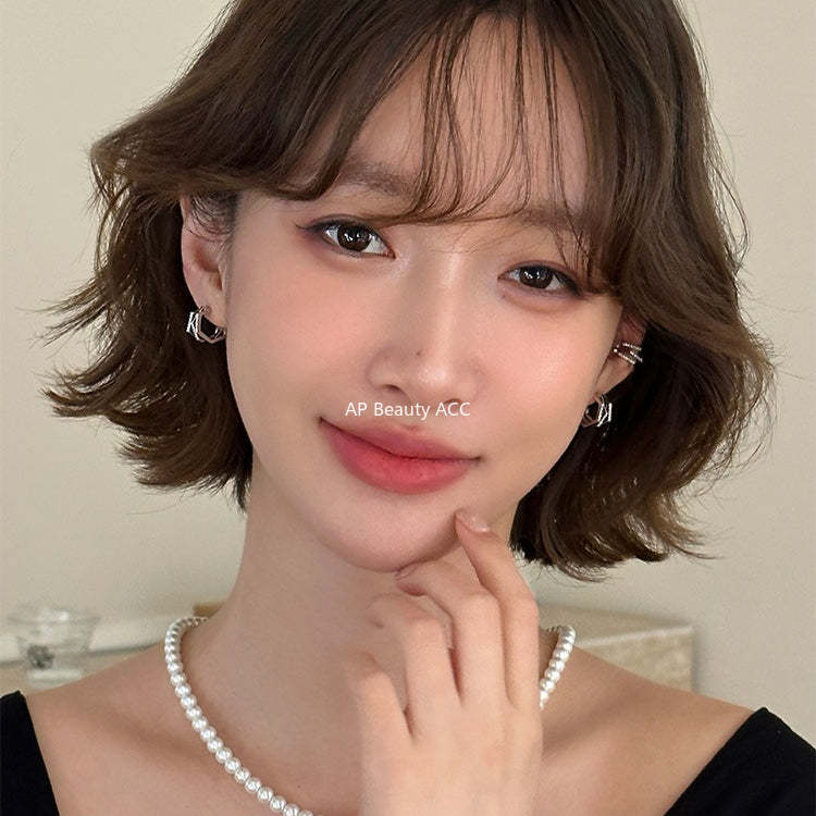 A관 - 멀티 레이어 큐빅 925 은침 스터드 이어커프 귀걸이 [EH-4292] 25.12-3