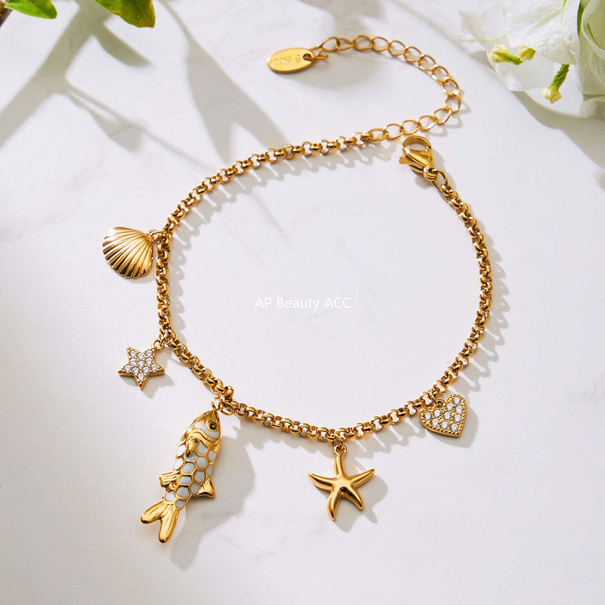 D관 - 스테인리스 스틸 별 물고기 큐빅 펜던트 목걸이 팔찌 [TXP484] 25.11-4