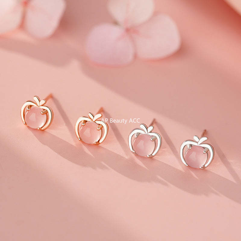 B관 - 과일 사과 모양 999 실버 귀걸이 [YC5016E_1] 25.11-3