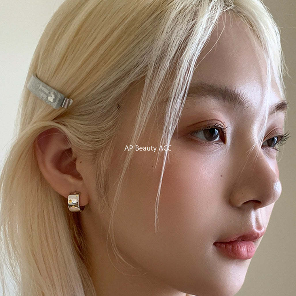 A관 - 925 은침 투톤 별 와이드 링 귀걸이 [EH-4166] 25.10-2