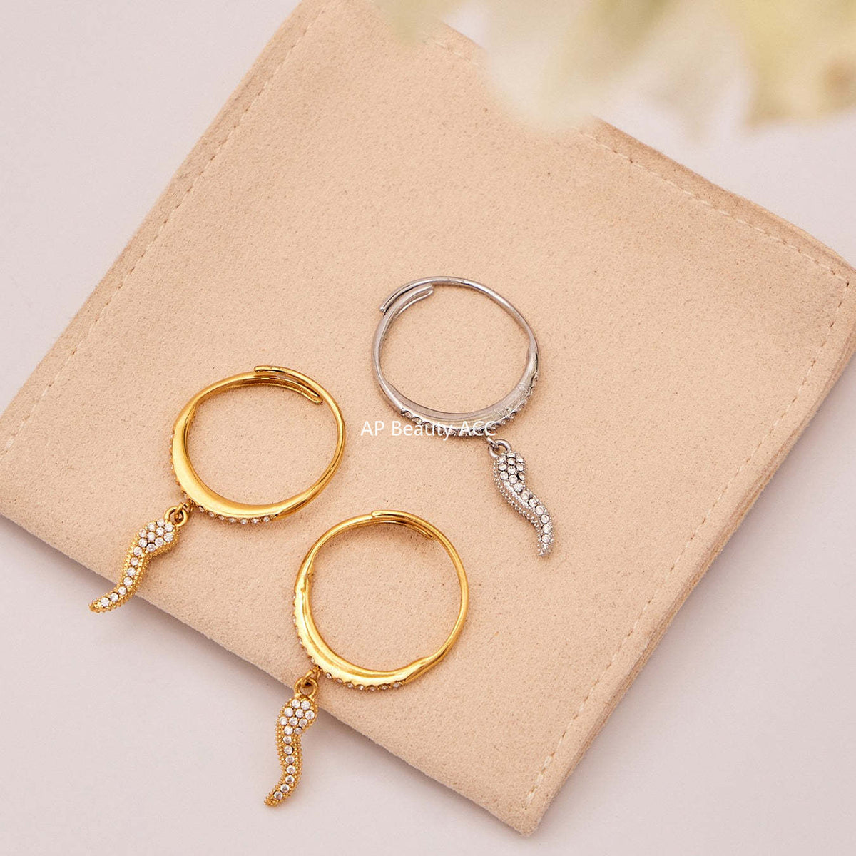 D관 - 스테인리스 스틸 큐빅 체리 딸기 펜던트 목걸이 팔찌 반지 [TXP437] 25.10-4