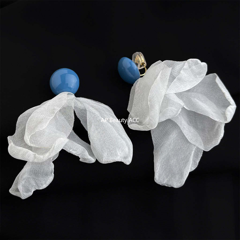 C관 - 18K 도금 에나멜 플라워 이어커프 귀걸이 [EJ0301S] 25.03-1