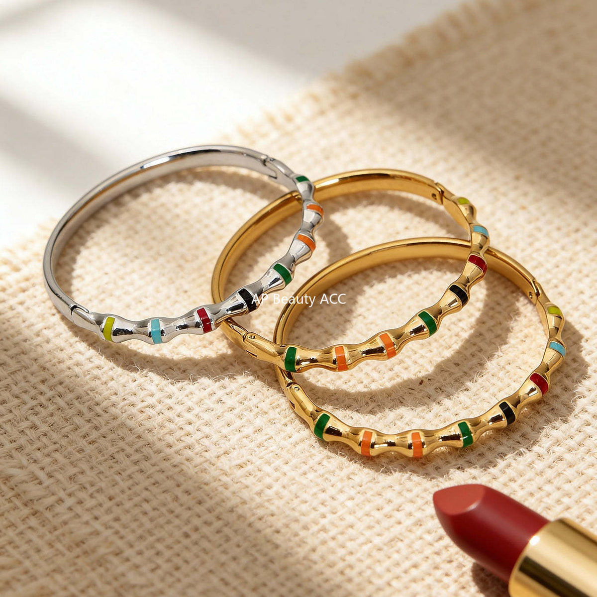 D관 - 스테인리스 스틸 18K 도금 버클 팔찌 [Z522-Z523-Z524] 25.12-3