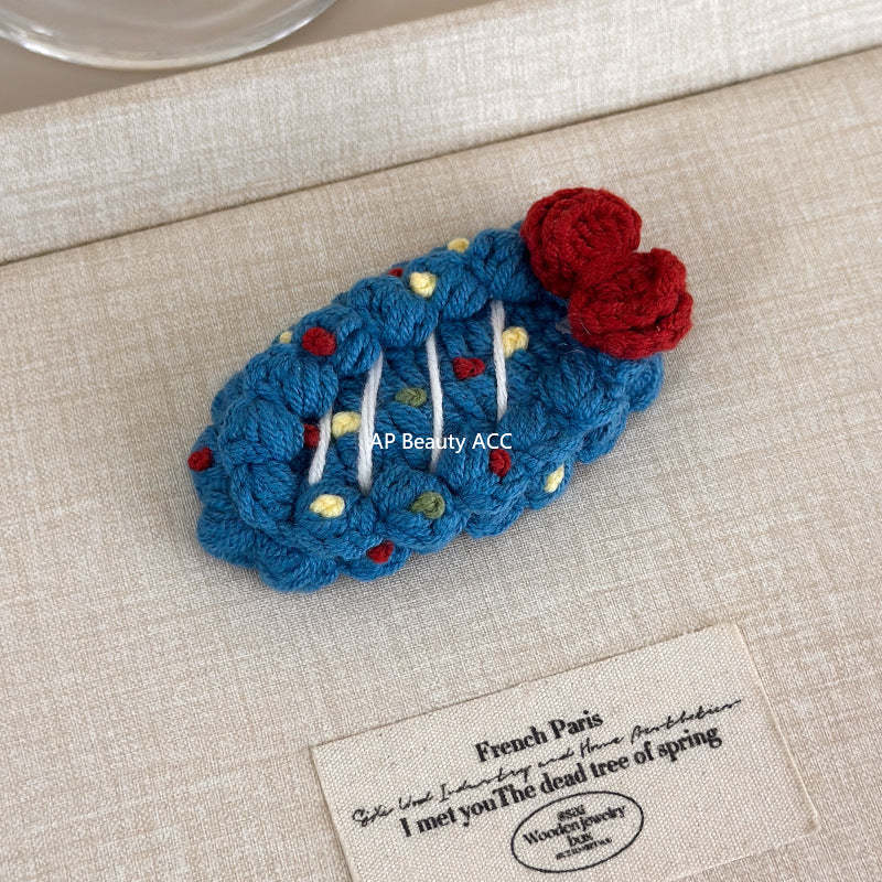 E관 - 핸드메이드 코바늘 니트 과일 디자인 헤어핀 [27629] 25.11-1