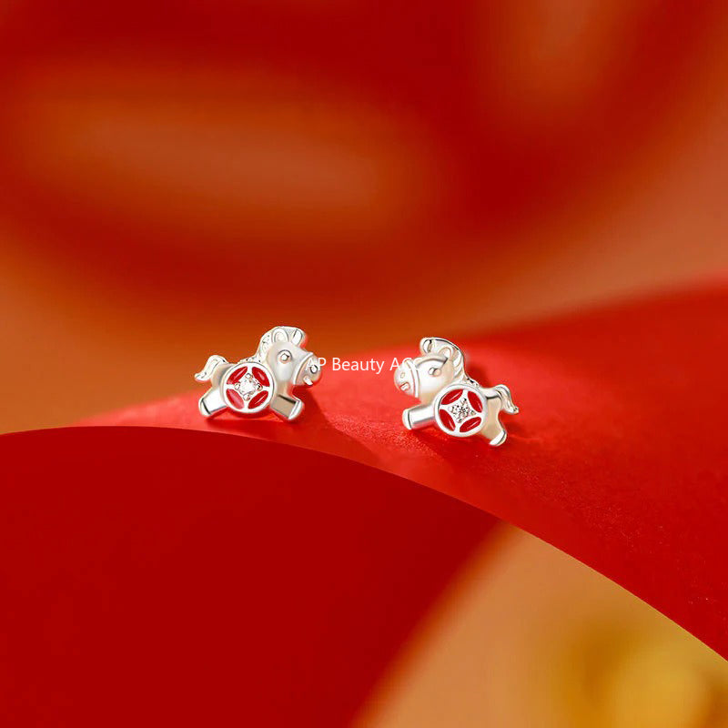 B관 - 999 실버 말 동전 디자인 귀걸이 목걸이 반지 [YC3989E_1 YC10302E_1 YC2294N_1] 25.11-2