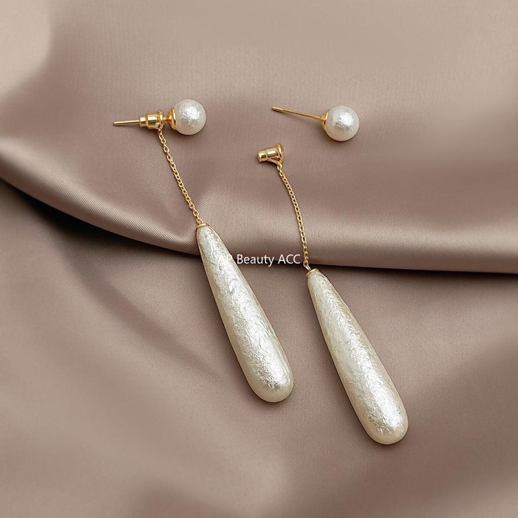 C관 - 눈꽃 진주 물방울 롱 드롭형 귀걸이 [5810] 25.04-2