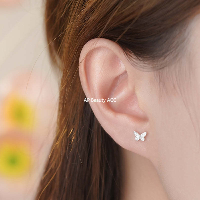 B관 - 999 실버 나비 U자형 드롭 피어싱 귀걸이 [YC2615E_1] 25.10-1