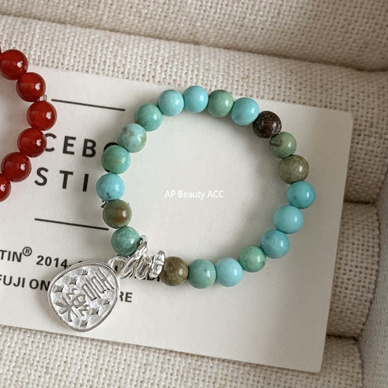 A관 - 플라워 잎사귀 복주머니 말 사과 미니 펜던트 925실버 반지 [RB] 25.11-4