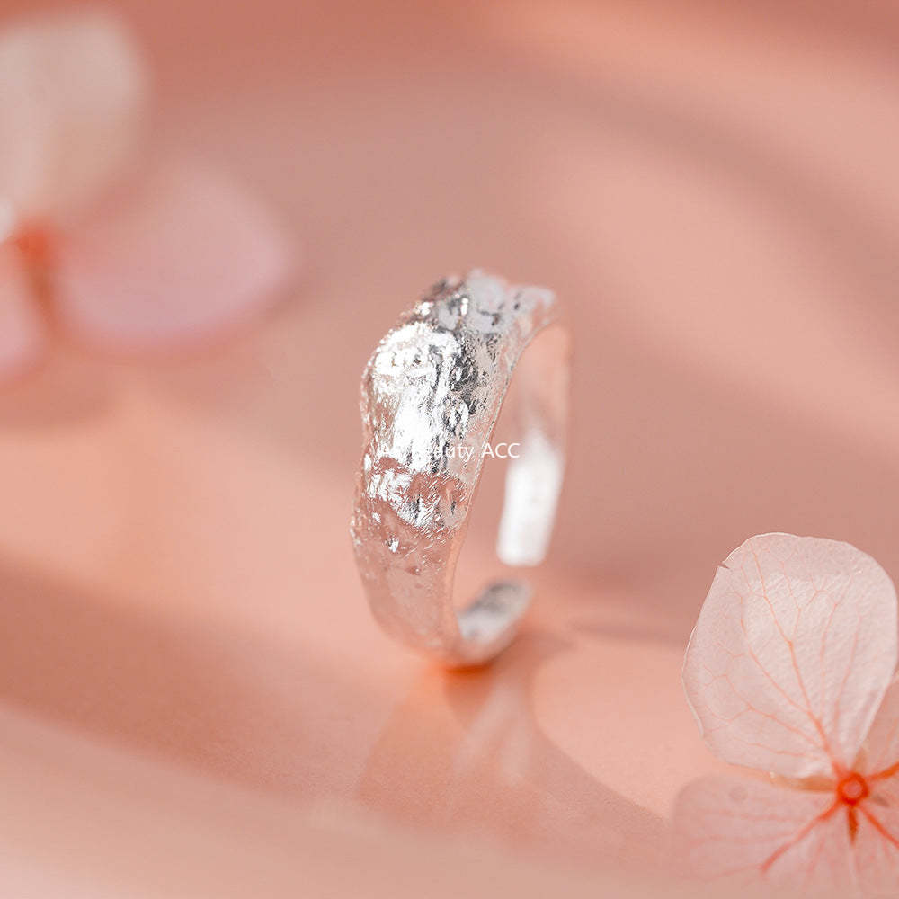 B관 - 999 실버 펀칭 패턴 오픈형 반지 [YC4555R_1] 25.12-1