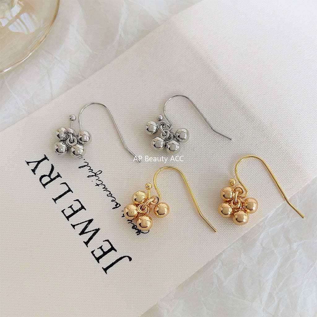 C관 - 14K 도금 포도 모양 핸드메이드 심플 귀걸이 [4217-4218] 24.06-2