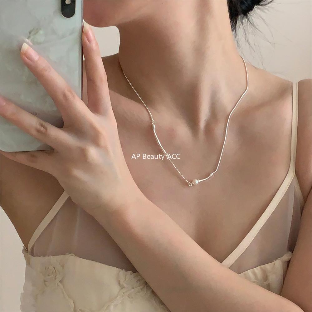 F관 - 925 실버 진주 목걸이 [B1295] 24.06-2