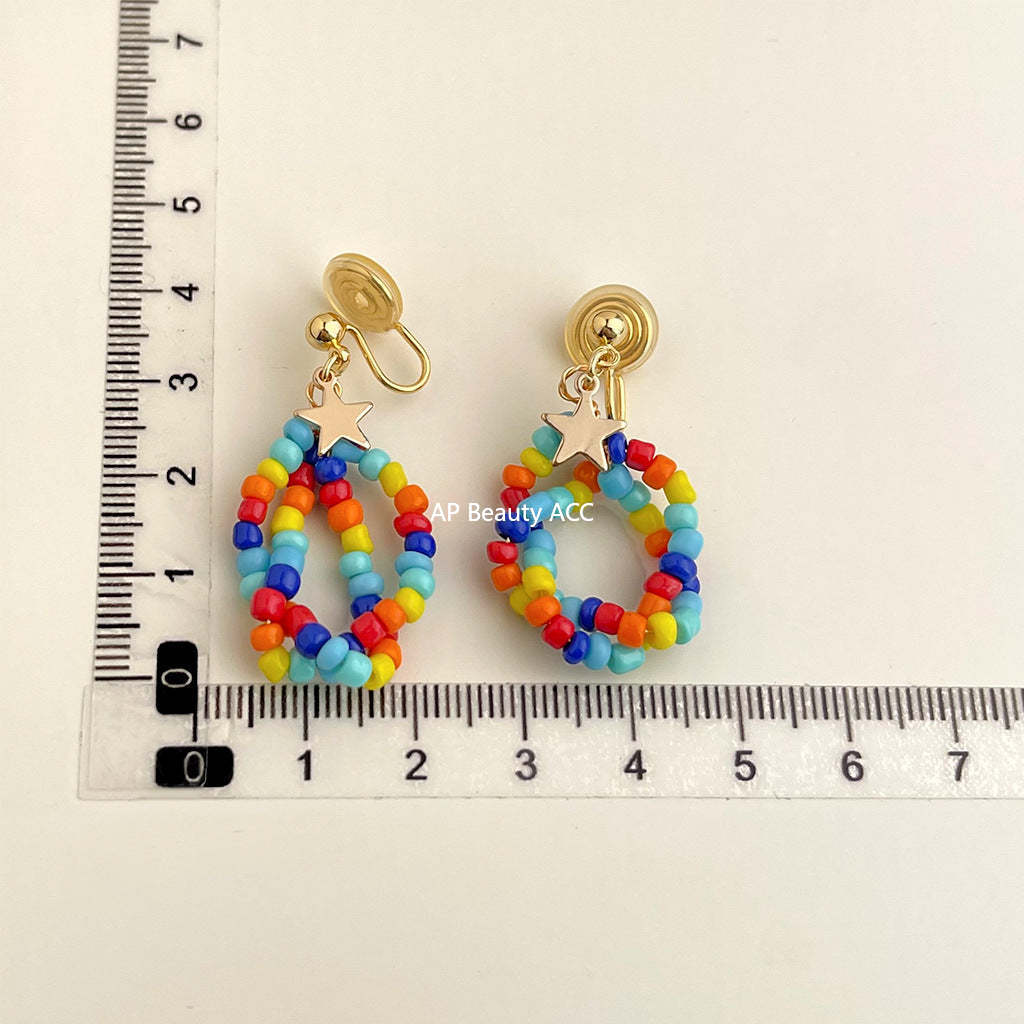 C관 - 18K 도금 컬러풀 이어커프 귀걸이 [EJ0303C] 25.03-3