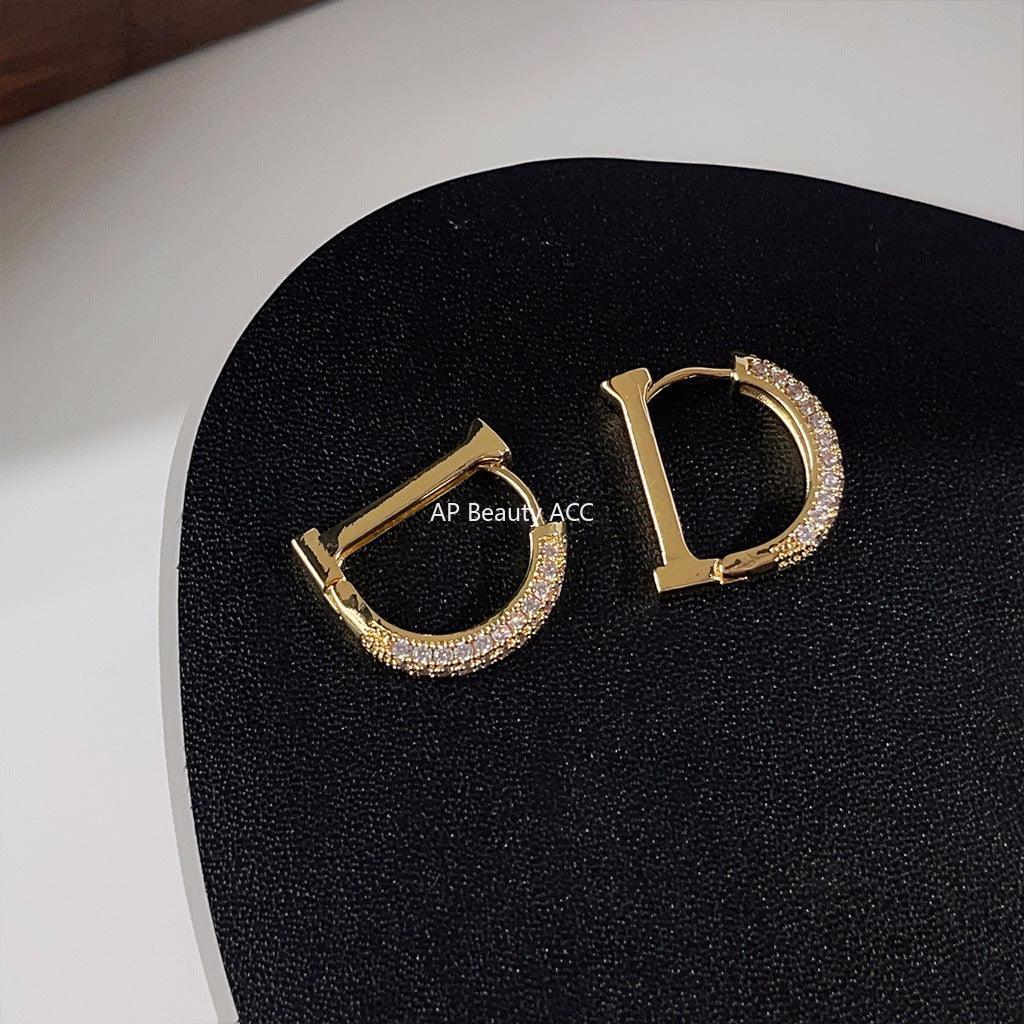 C관 - 미니 큐빅 D형 실용적 엘레강스 링형 귀걸이 [A879] 24.03-3