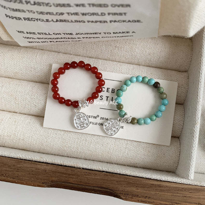 A관 - 플라워 잎사귀 복주머니 말 사과 미니 펜던트 925실버 반지 [RB] 25.11-4